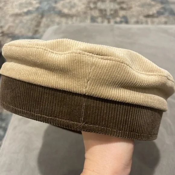 Ruslan Baginskiy Corduroy Brown and Tan Baker Boy Cap - Picture 5 of 6